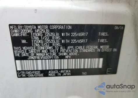 2016 Toyota Rav4 Le from USA, damaged, VIN JTMZFREV5GD091106